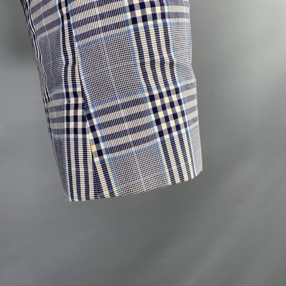 BLACK FLEECE Size 42 Navy White Plaid Cotton Silk Sport Coat - Picture 6 of 13
